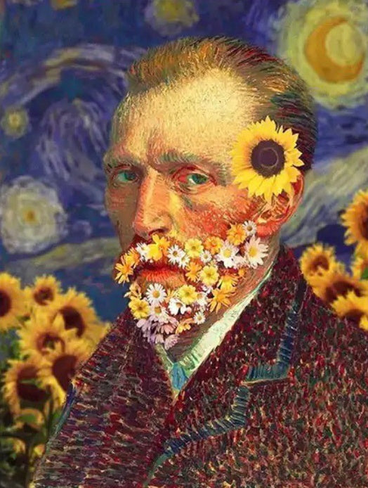 Autorretrato de Van Gogh con Girasoles Pintar por Números
