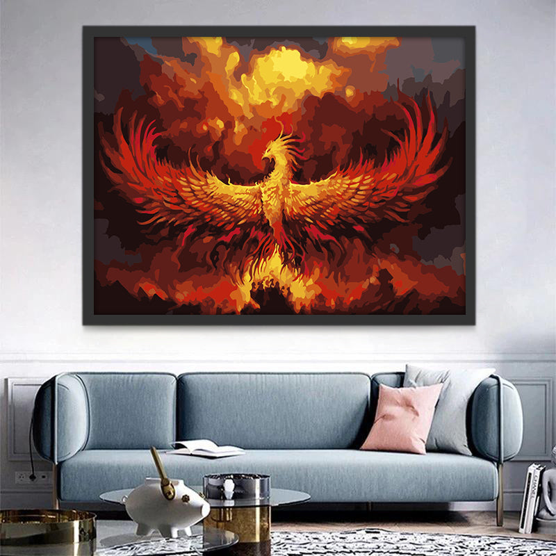 Ave Fénix de Color Rojo Pintar por Números