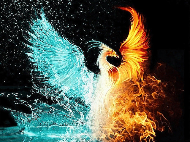 Ave Fénix de Fuego y Agua Pintar por Números