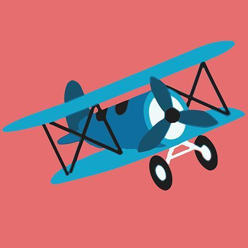 Avión Antiguo Azul Pintar por Números Niños