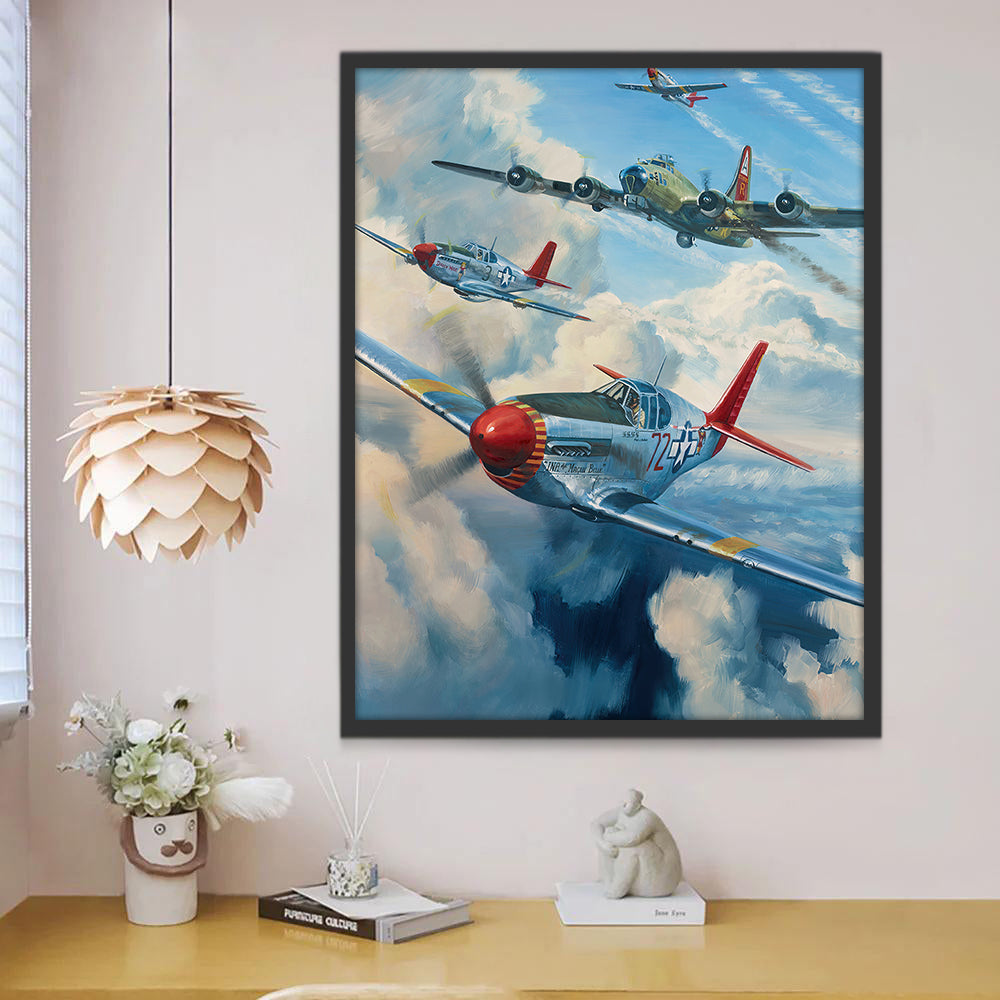 Aviones Volando entre las Nubes Pintar por Números