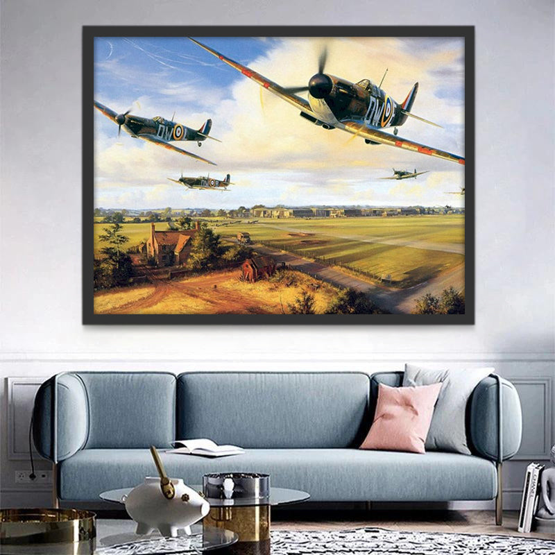 Aviones Volando sobre el Campo Pintar por Números