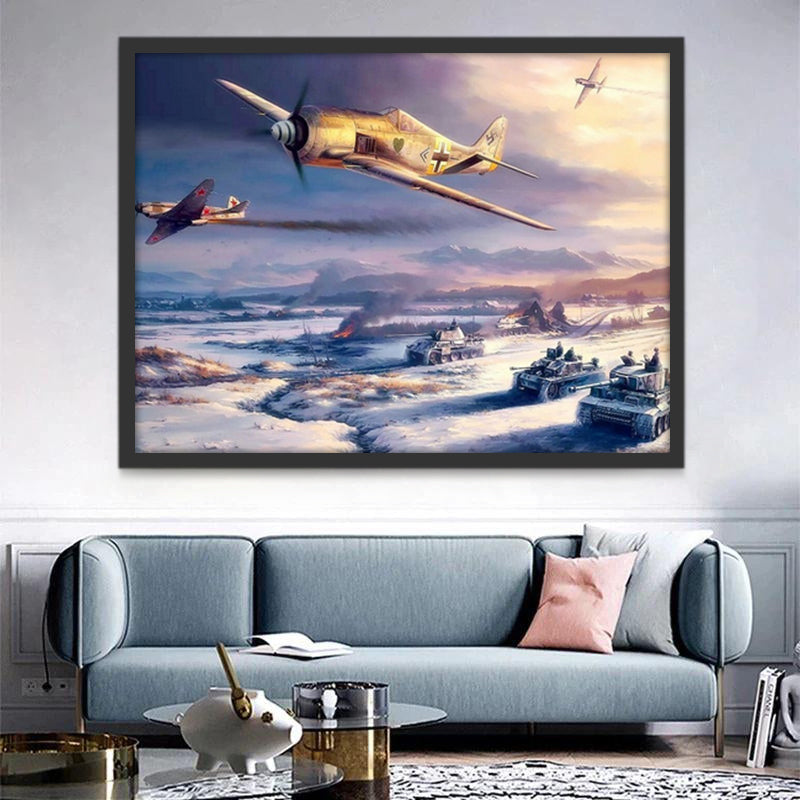 Aviones y Tanques en el Invierno Pintar por Números