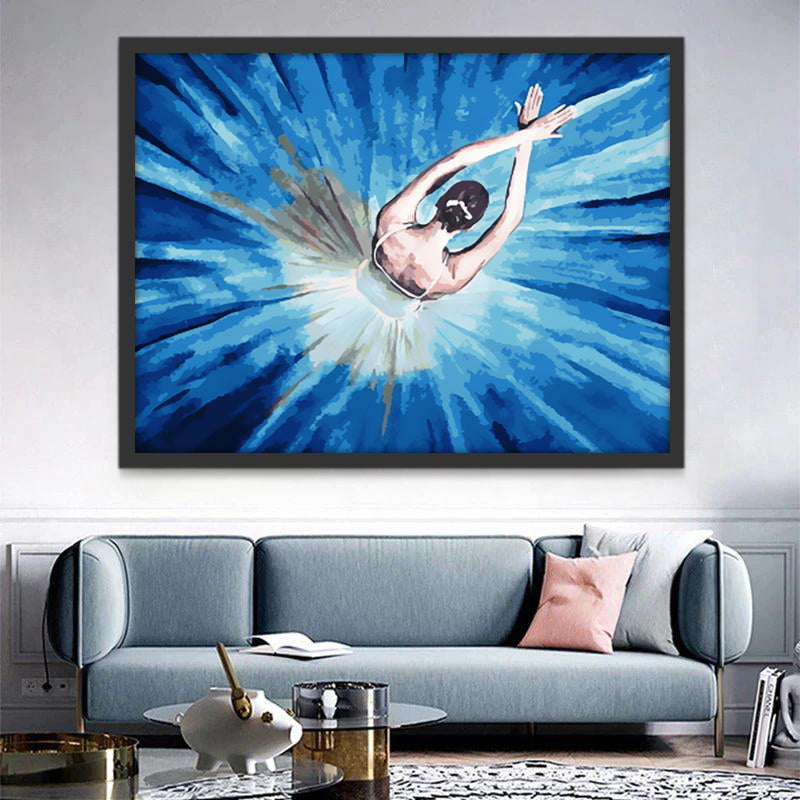 Bailarina Agraciada de Vestido Azul Pintar por Números