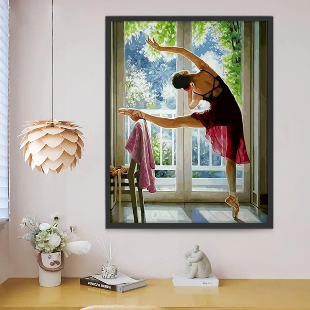 Bailarina de Ballet Practicando Pintar por Números