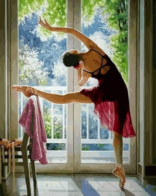 Bailarina de Ballet Practicando Pintar por Números