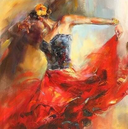 Bailarina de Flamenco Española Pintar por Números