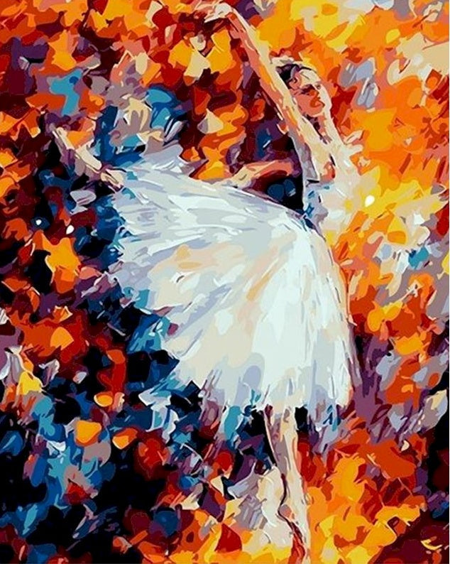 Bailarina en el Fondo Colorido Pintar por Números