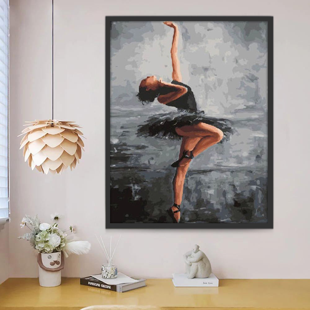 Bailarina en Vestido de Cisne Negro Pintar por Números