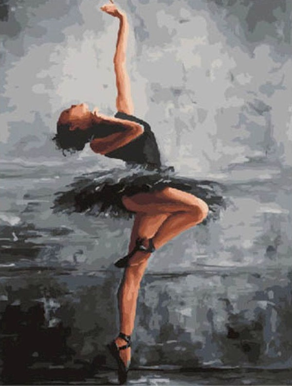 Bailarina en Vestido de Cisne Negro Pintar por Números