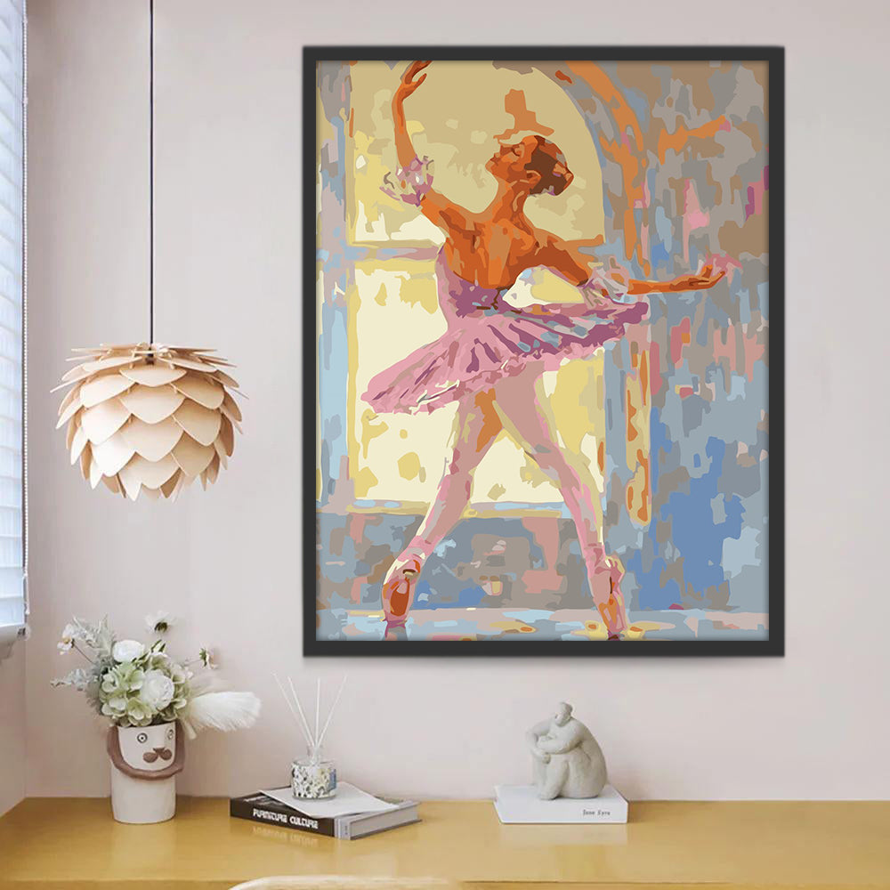 Bailarina Hermosa de Ballet Pintura al Óleo Pintar por Números