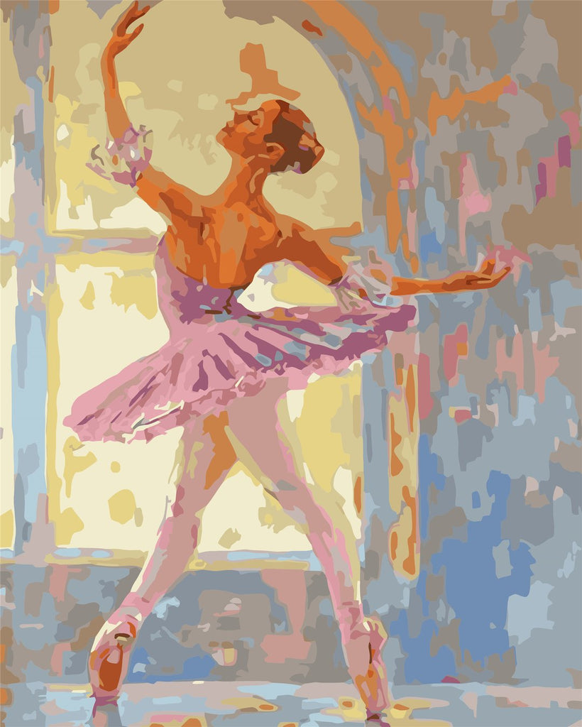 Bailarina Hermosa de Ballet Pintura al Óleo Pintar por Números
