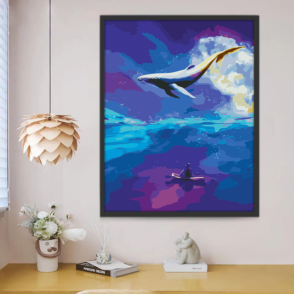 Ballena en Cielo y Bote en Mar Pintar por Números