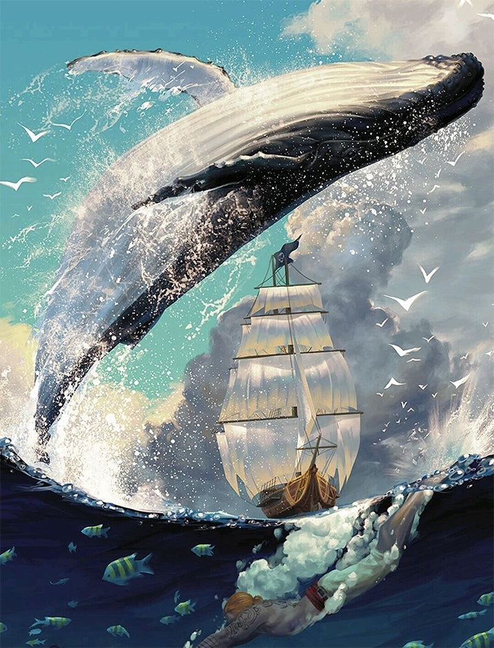 Ballena Saltando por un Barco Pintar por Números
