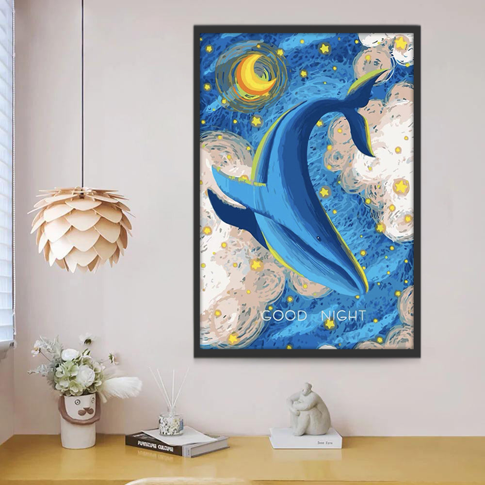 Ballena y la Luna sobre las Nubes Pintar por Números