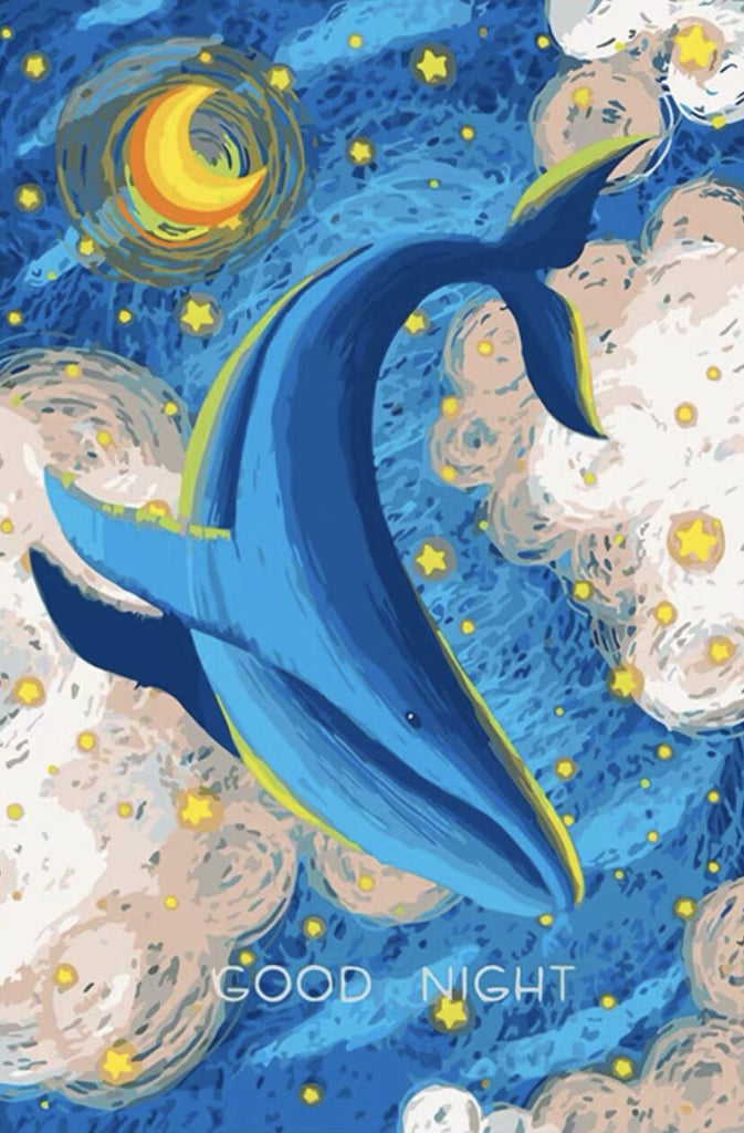 Ballena y la Luna sobre las Nubes Pintar por Números