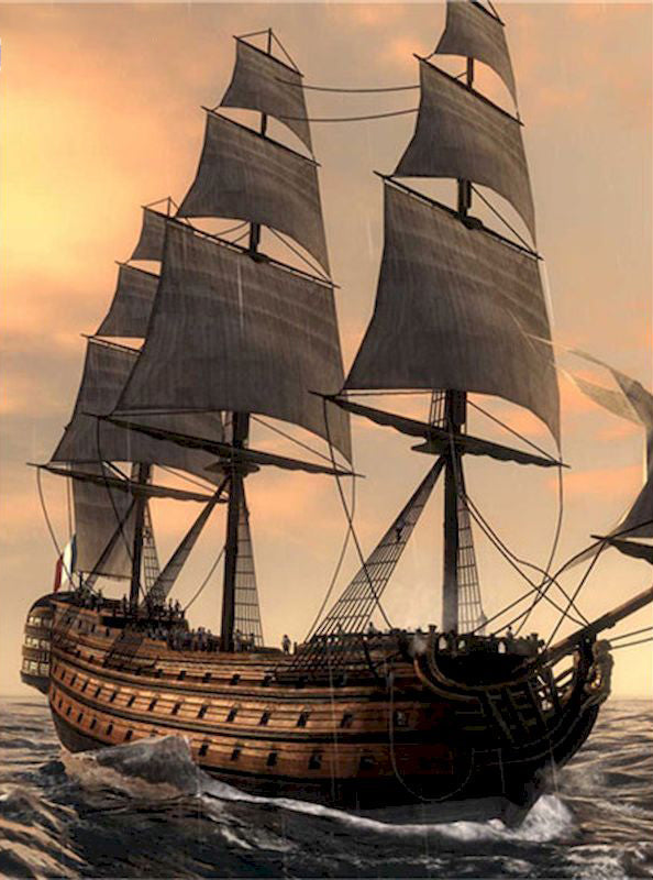 Barco Antiguo de Madera en Océano Pintar por Números