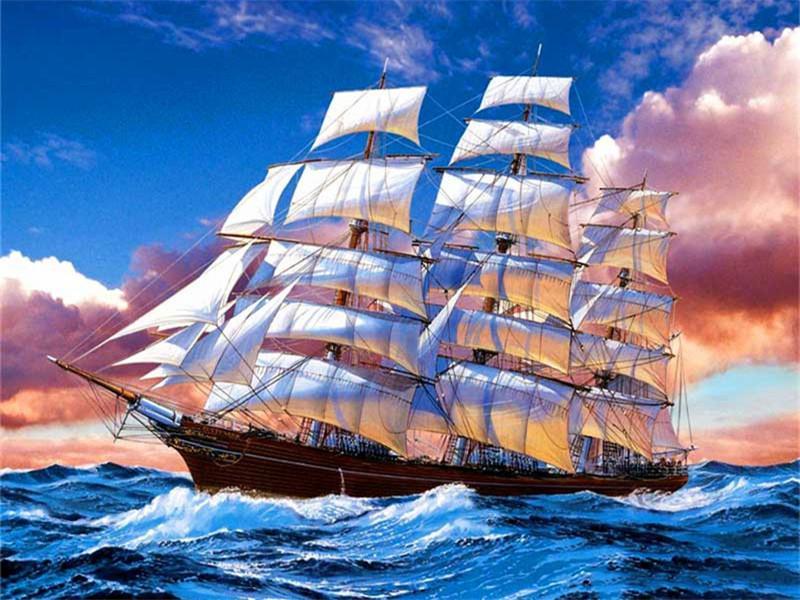 Barco de Navegación en el Océano Pintar por Números