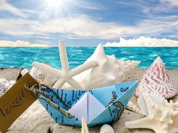 Barco de Papel y Conchas de Mar Pintar por Números
