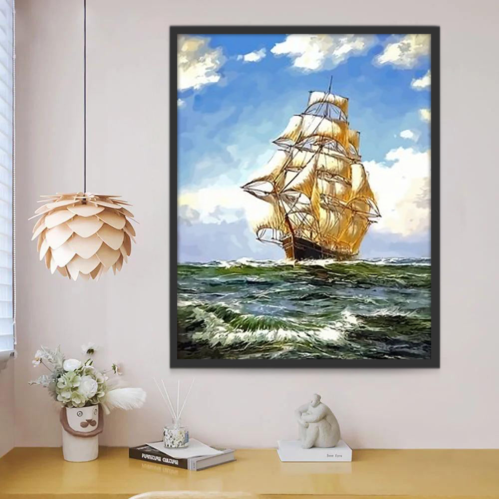 Barco Navegando en el Océano Pintar por Números