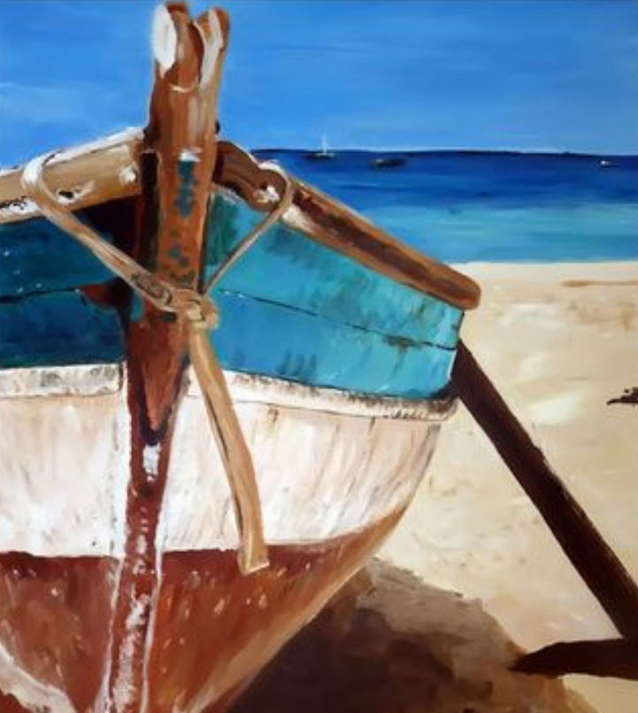 Barco Viejo en la Playa Pintar por Números
