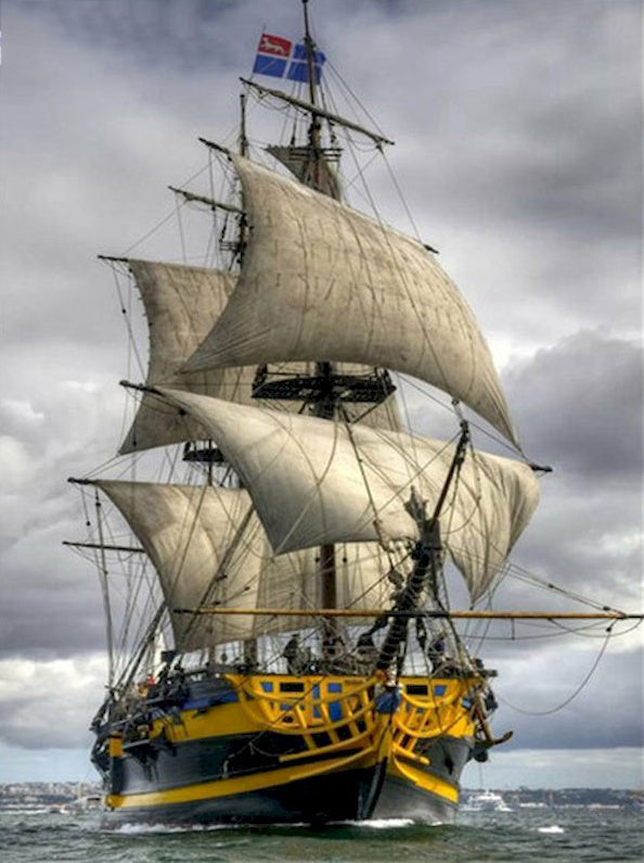 Barco y Mar en el Día Nublado Pintar por Números
