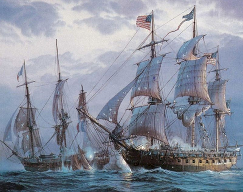 Barcos con Velas y Bandera en el Océano Pintar por Números