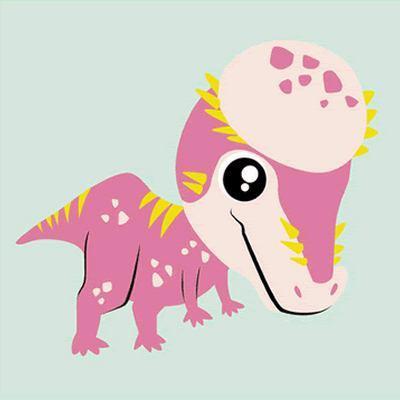 Bebé Dinosaurio con Cáscara de Huevo sobre Su Cabeza Pintar por Números Niños