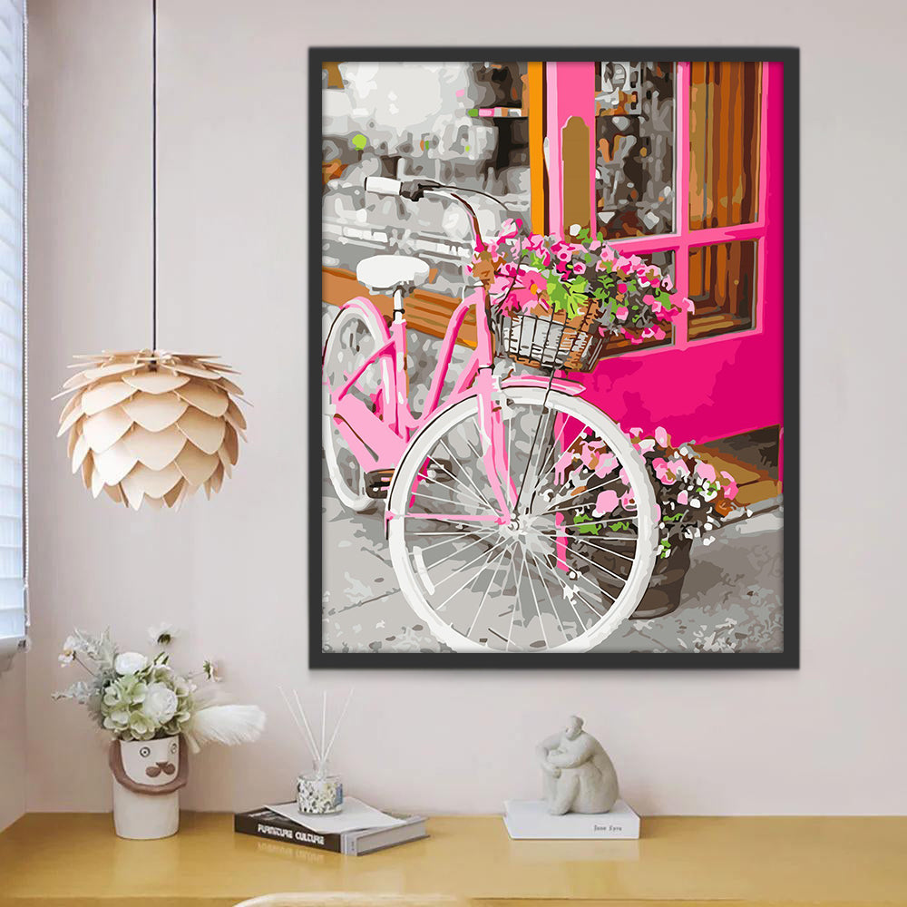 Bicicleta Delante de la Puerta de Tienda Pintar por Números