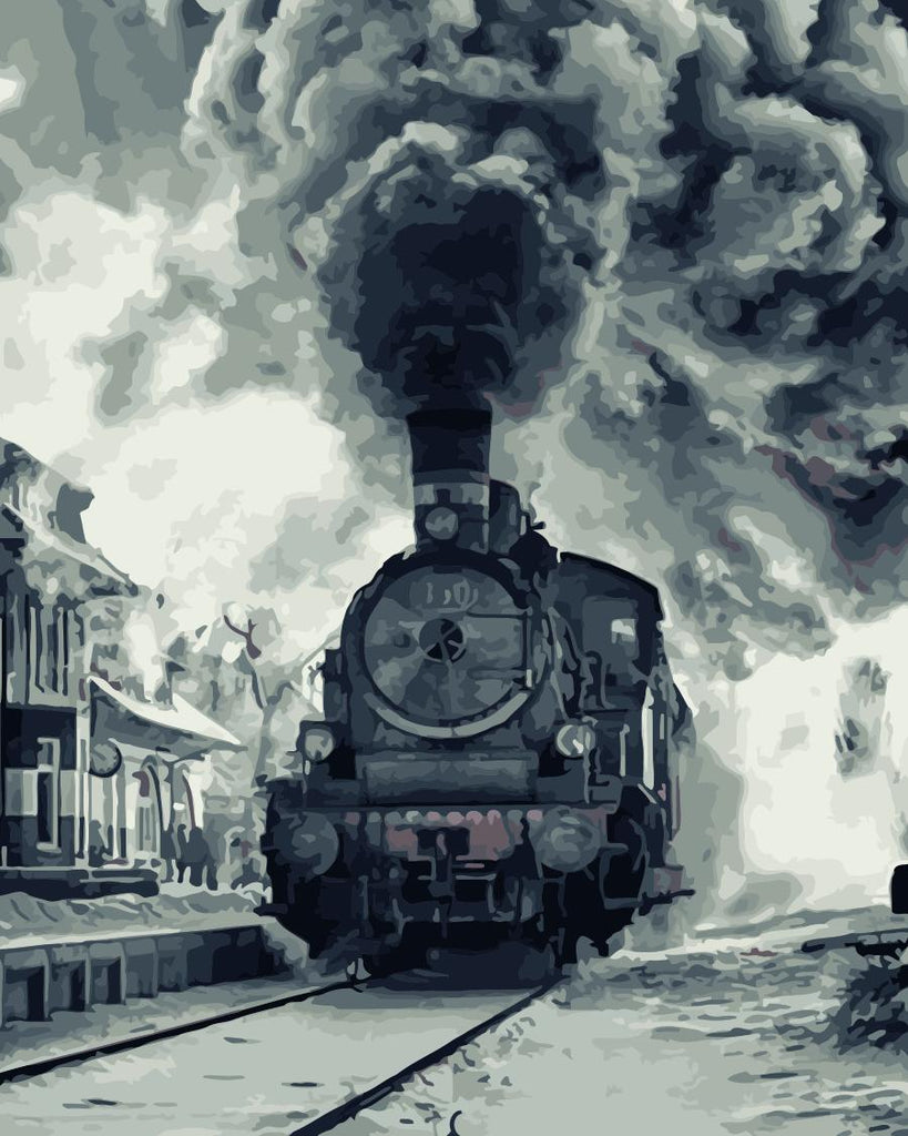 Bocanadas de Humo del Tren Antiguo Pintar por Números