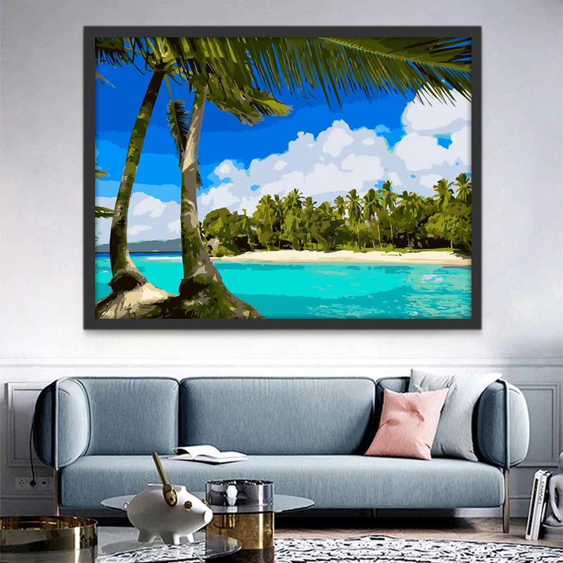 Bosque de Palmeras en la Playa Pintar por Números
