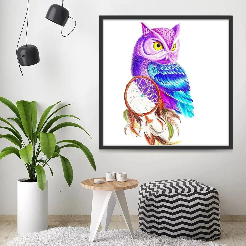 Búho Colorido con Atrapasueños Pintar por Números