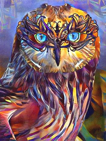 Búho Colorido con Ojos Azules Pintar por Números