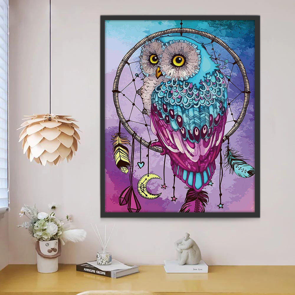 Búho con Atrapasueños Pintar por Números
