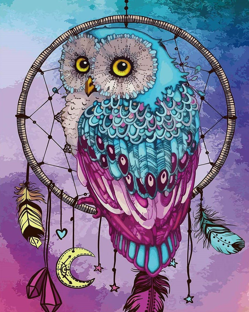 Búho con Atrapasueños Pintar por Números