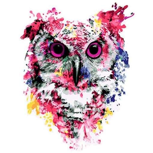 Búho con Ojos Rosas Pintar por Números