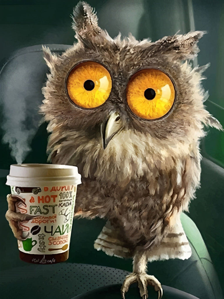 Búho con Vaso de Papel Pintar por Números