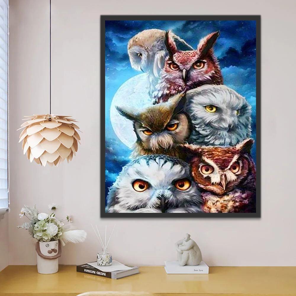 Búho de Razas Diversas Pintar por Números