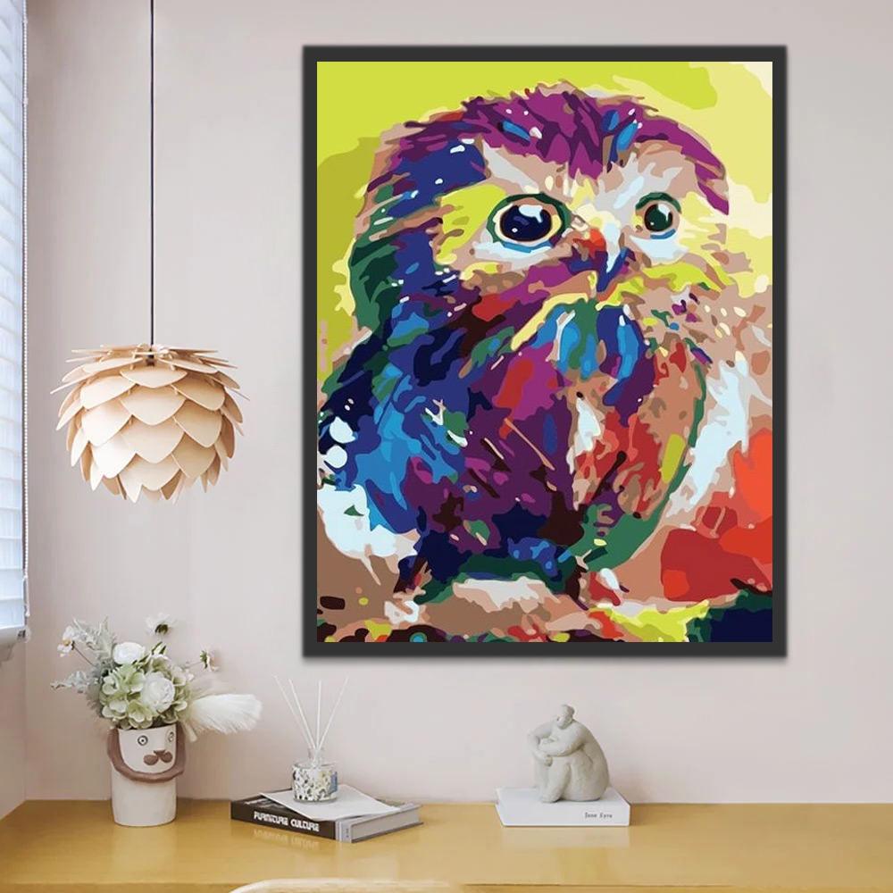 Búho Pequeño Colorido Lindo Pintar por Números