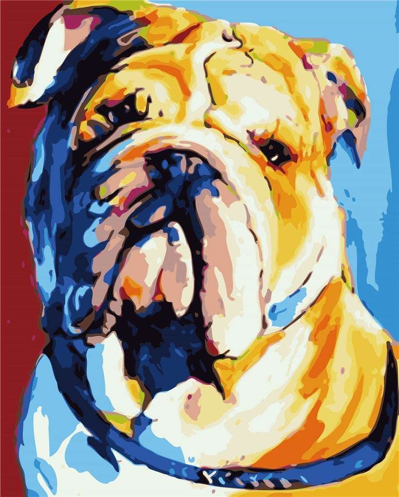 Bulldog Abstracto Pintar por Números