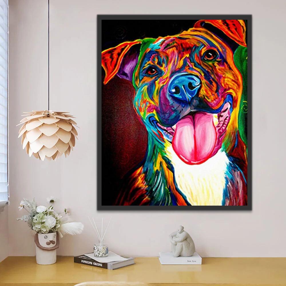 Bulldog Colorido Abstracto Pintar por Números