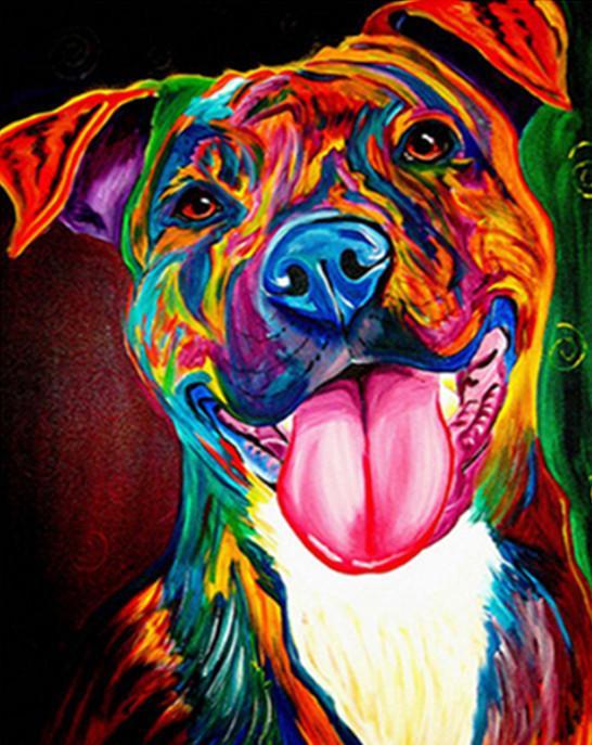 Bulldog Colorido Abstracto Pintar por Números