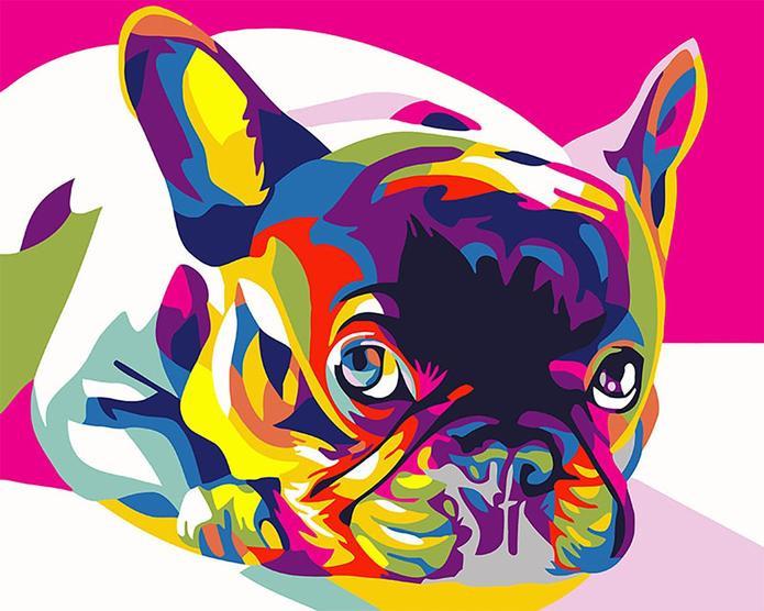 Bulldog Colorido Abstracto Pintar por Números