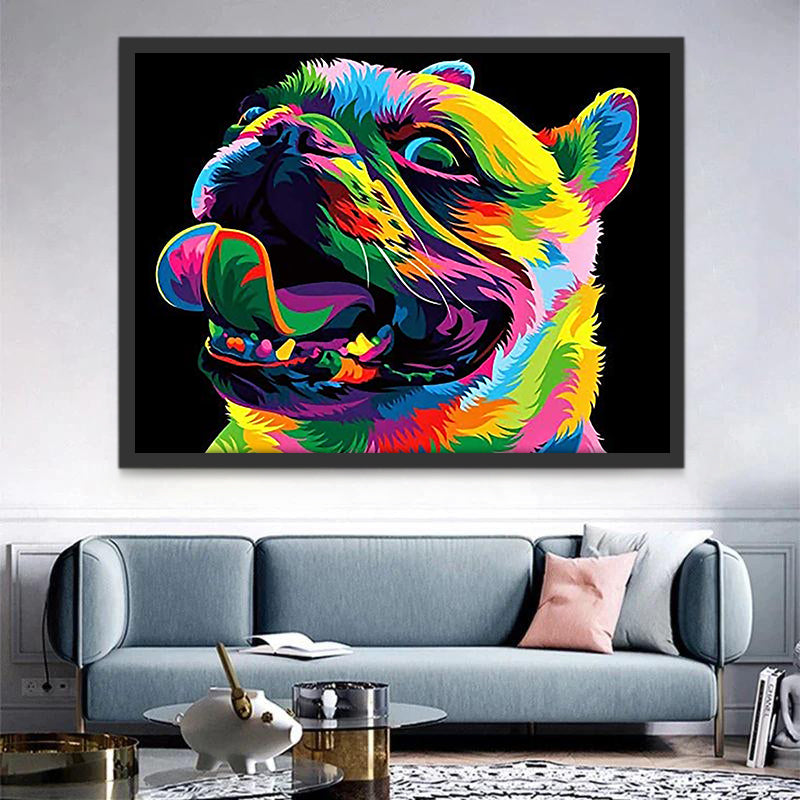 Bulldog Colorido Feliz Pintar por Números