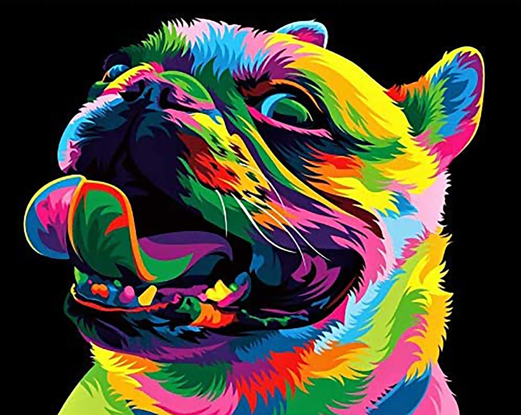 Bulldog Colorido Feliz Pintar por Números
