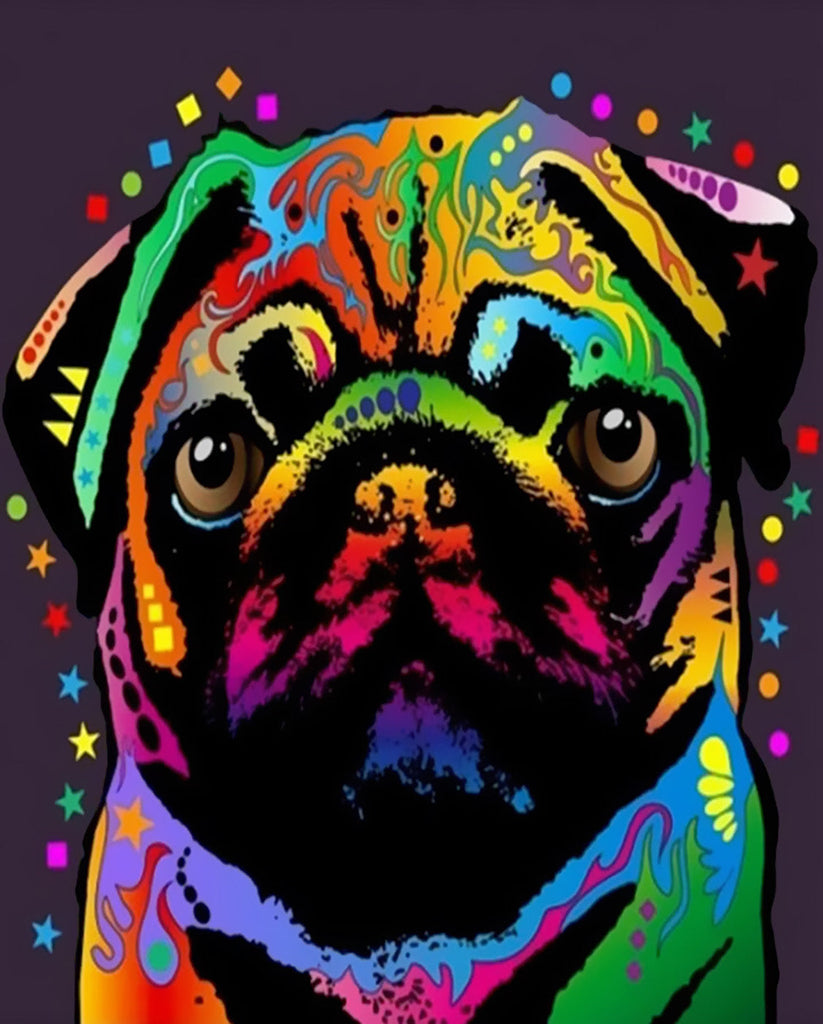 Bulldog Colorido Pintar por Números