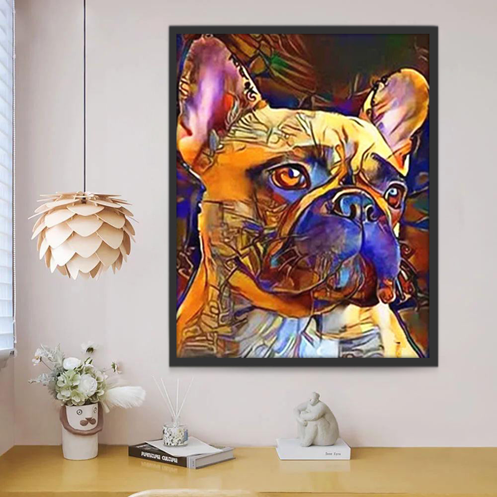 Bulldog en Estilo Abstracto Pintar por Números
