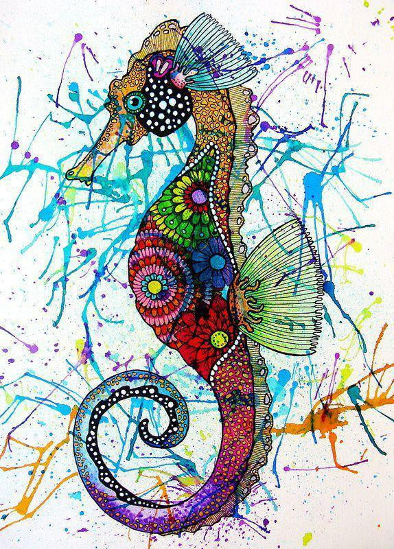 Caballo de Mar Colorido Pintar por Números