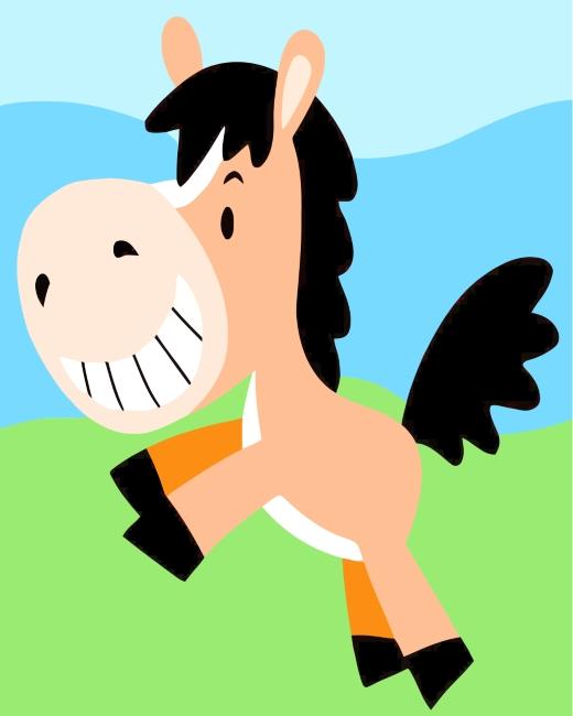 Caballo Feliz con Sonrisa Pintar por Números Niños