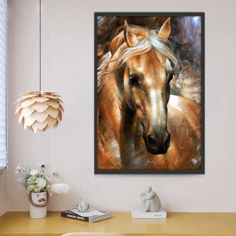 Caballo Marrón con Melena Blanca Pintar por Números